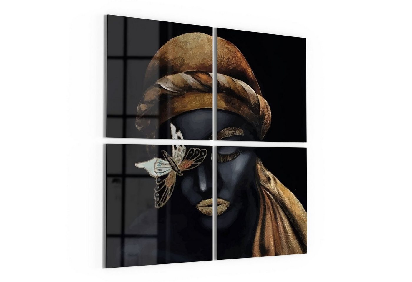 DEQORI Glasbild 'Frau mit Turban', 'Frau mit Turban', Glas Wandbild Bild schwebend modern von DEQORI