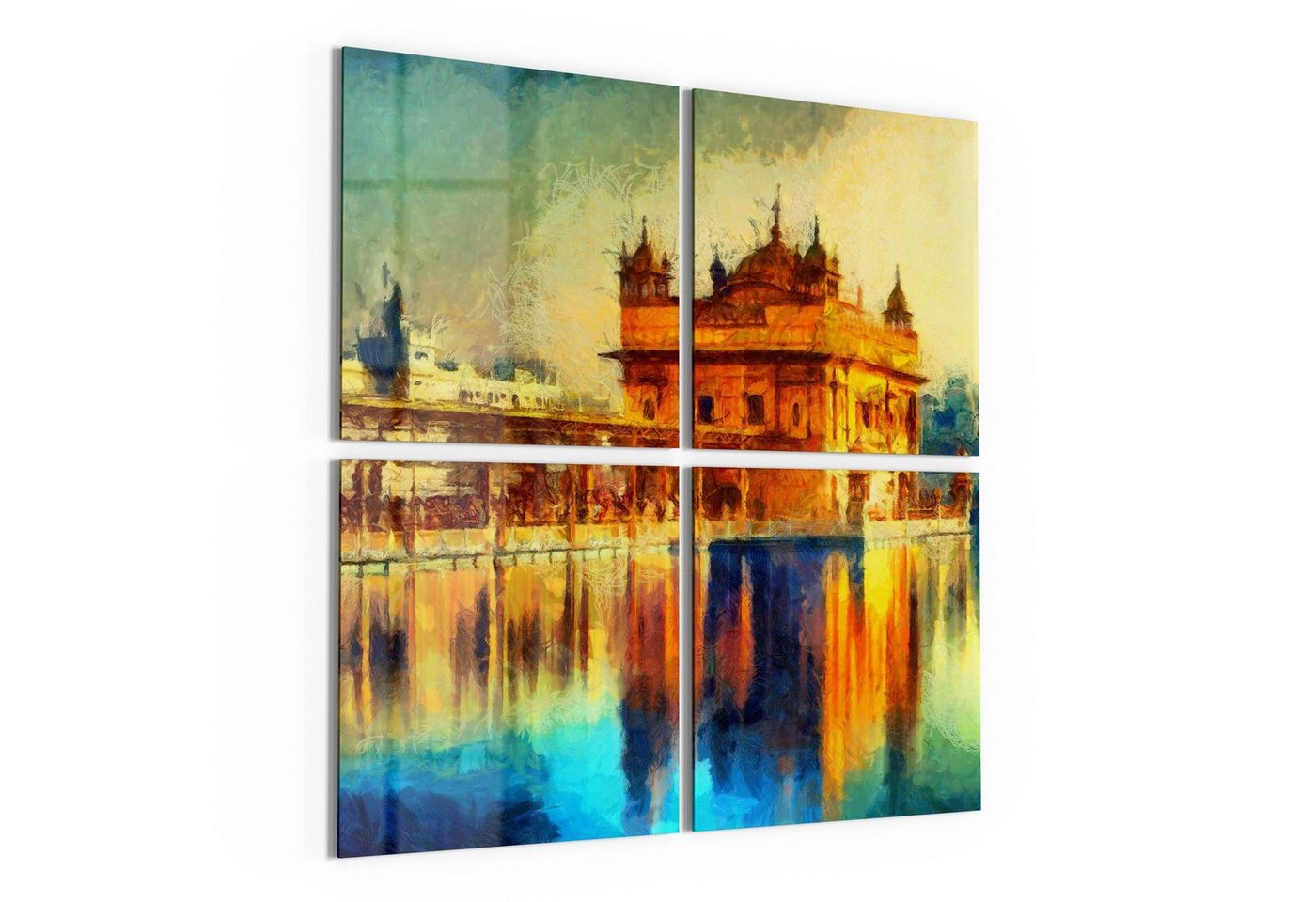 DEQORI Glasbild 'Hari Mandir Tempel', 'Hari Mandir Tempel', Glas Wandbild Bild schwebend modern von DEQORI