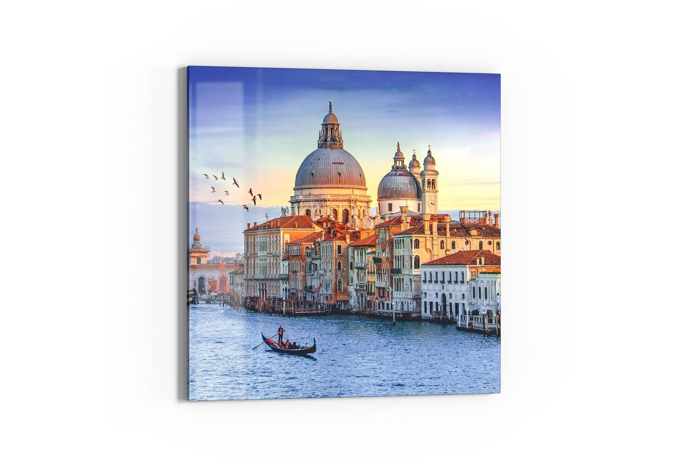 DEQORI Glasbild 'La Serenissima am Abend', 'La Serenissima am Abend', Glas Wandbild Bild schwebend modern von DEQORI