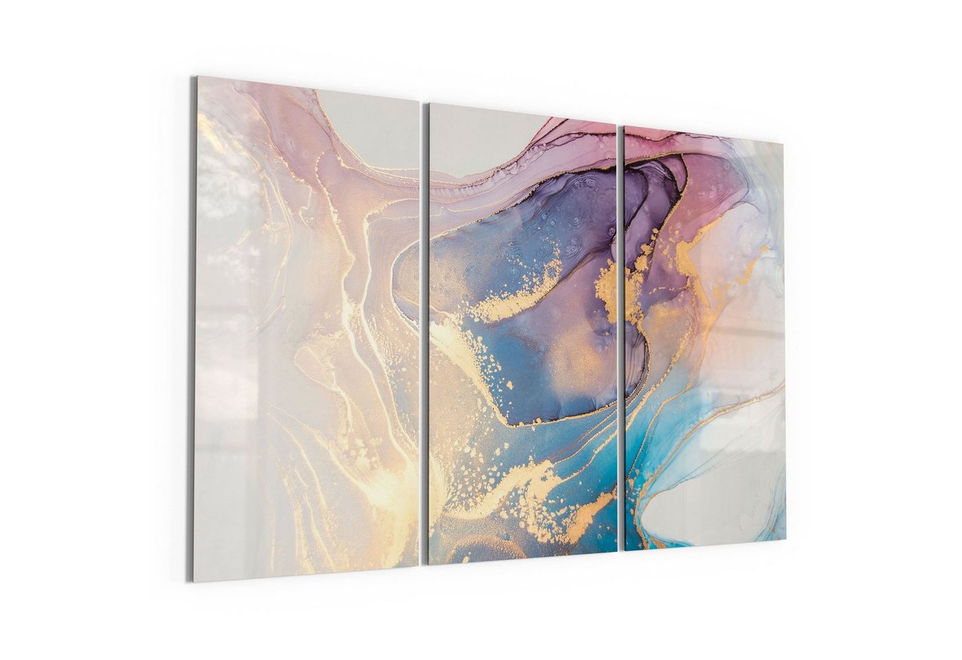 DEQORI Glasbild 'Marmorgrafik in Pastell', 'Marmorgrafik in Pastell', Glas Wandbild Bild schwebend modern von DEQORI