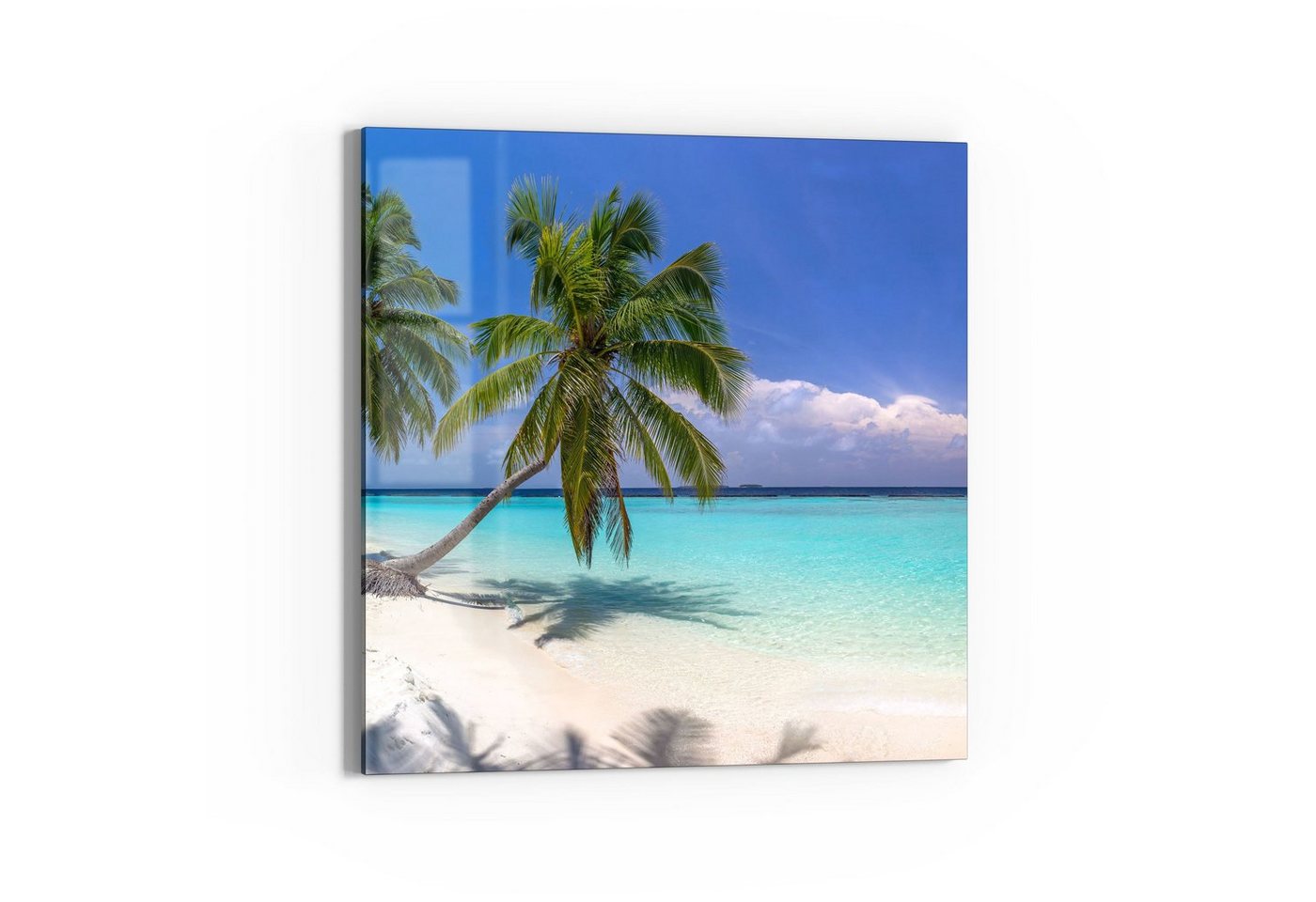 DEQORI Glasbild 'Paradiesischer Strand', 'Paradiesischer Strand', Glas Wandbild Bild schwebend modern von DEQORI