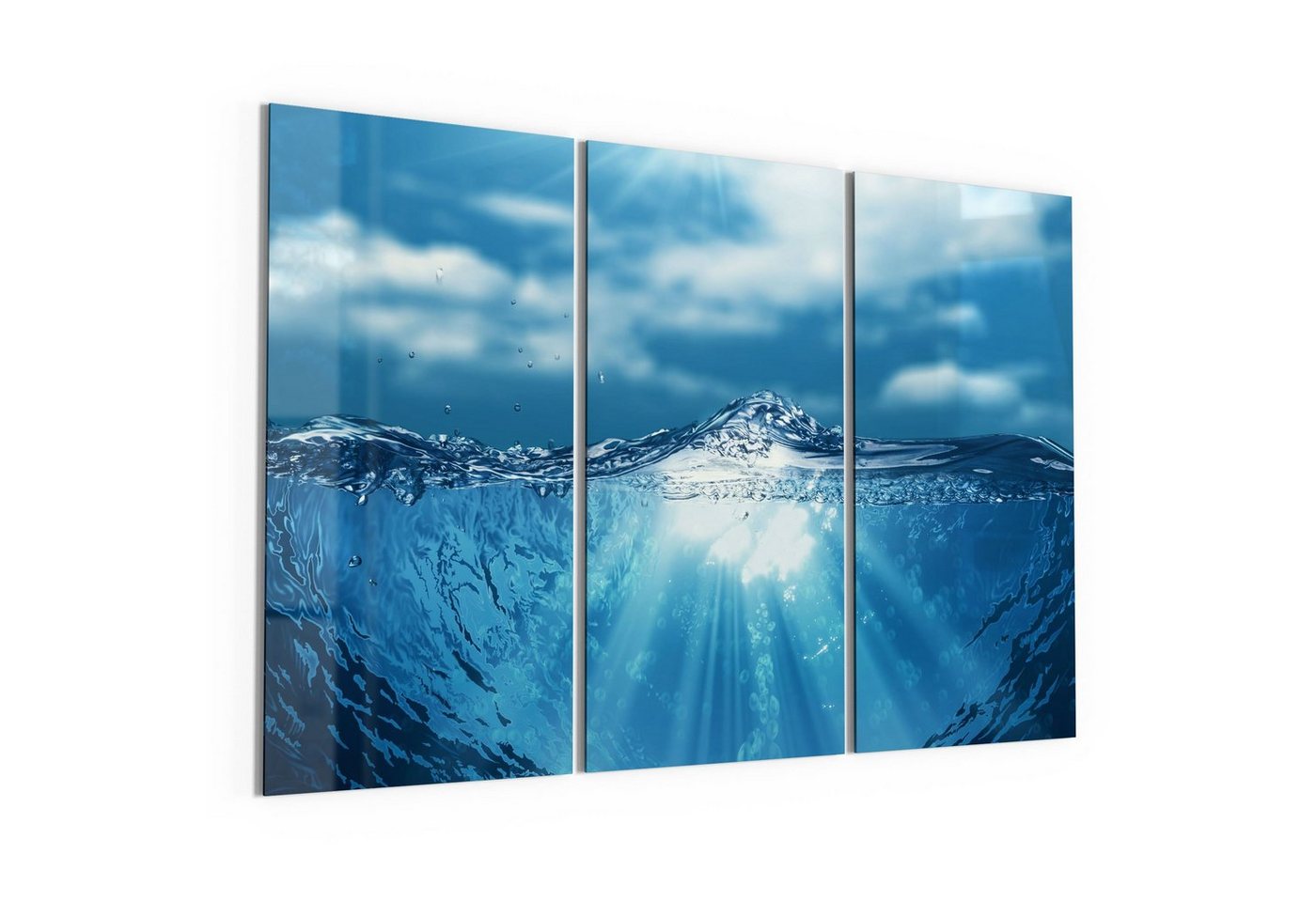 DEQORI Glasbild 'Querschnitt Wasserpegel', 'Querschnitt Wasserpegel', Glas Wandbild Bild schwebend modern von DEQORI