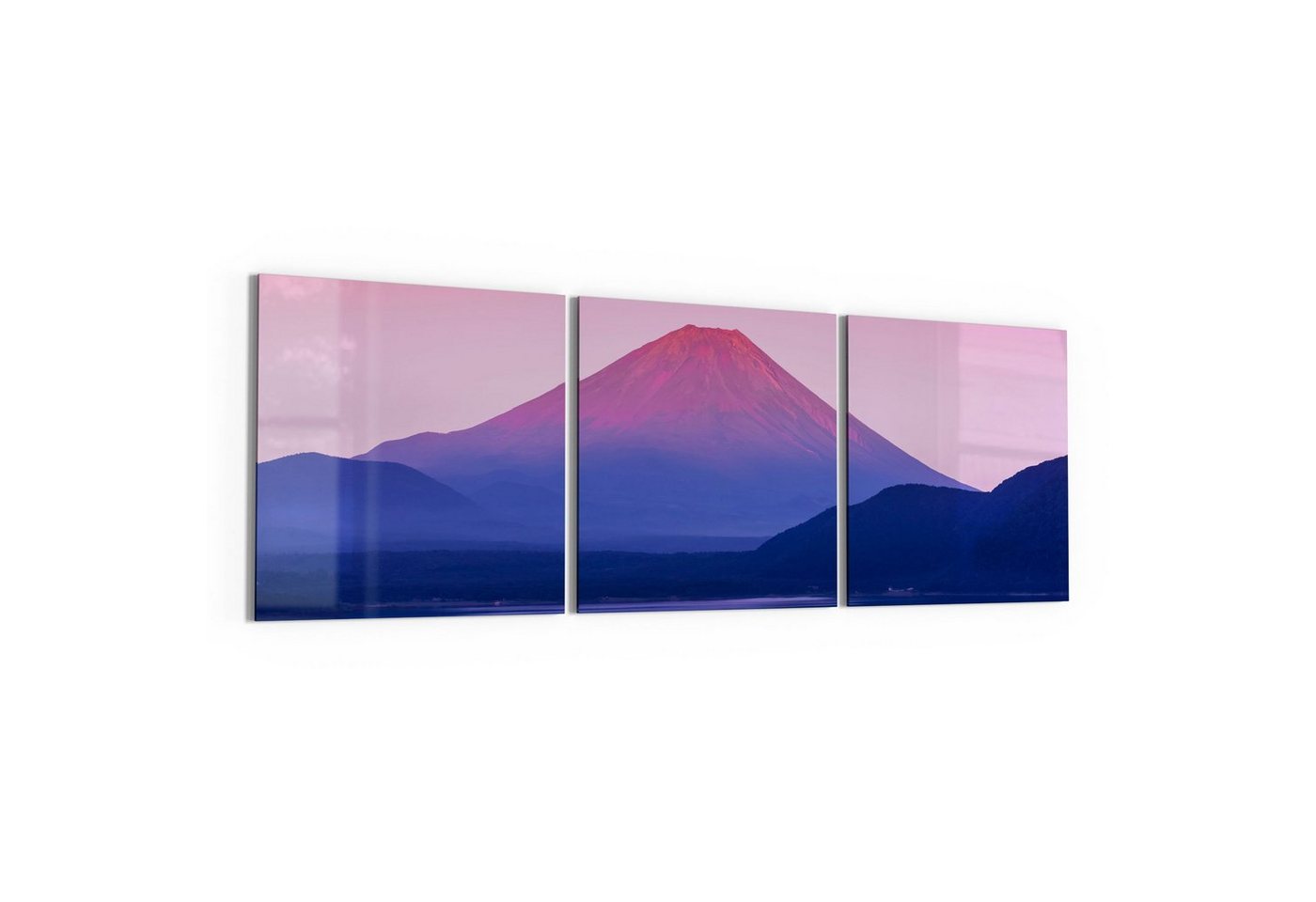 DEQORI Glasbild 'See Motosu und Mt. Fuji', 'See Motosu und Mt. Fuji', Glas Wandbild Bild schwebend modern von DEQORI