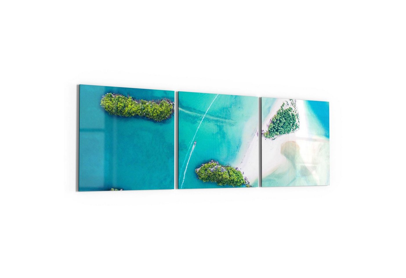 DEQORI Glasbild 'Sirithan Strand in Krabi', 'Sirithan Strand in Krabi', Glas Wandbild Bild schwebend modern von DEQORI