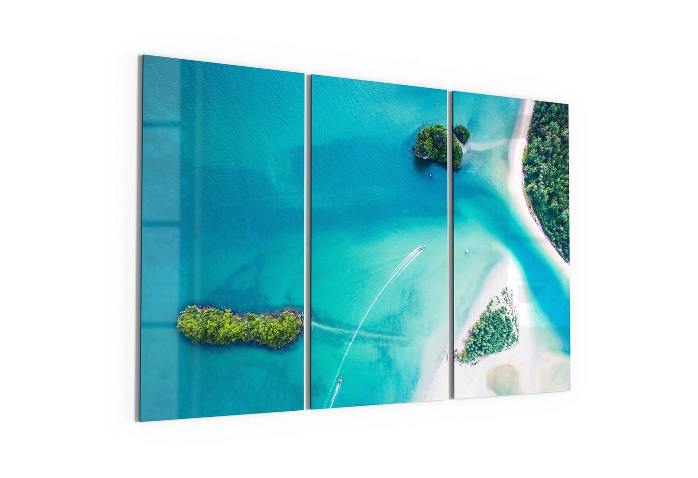 DEQORI Glasbild 'Sirithan Strand in Krabi', 'Sirithan Strand in Krabi', Glas Wandbild Bild schwebend modern von DEQORI