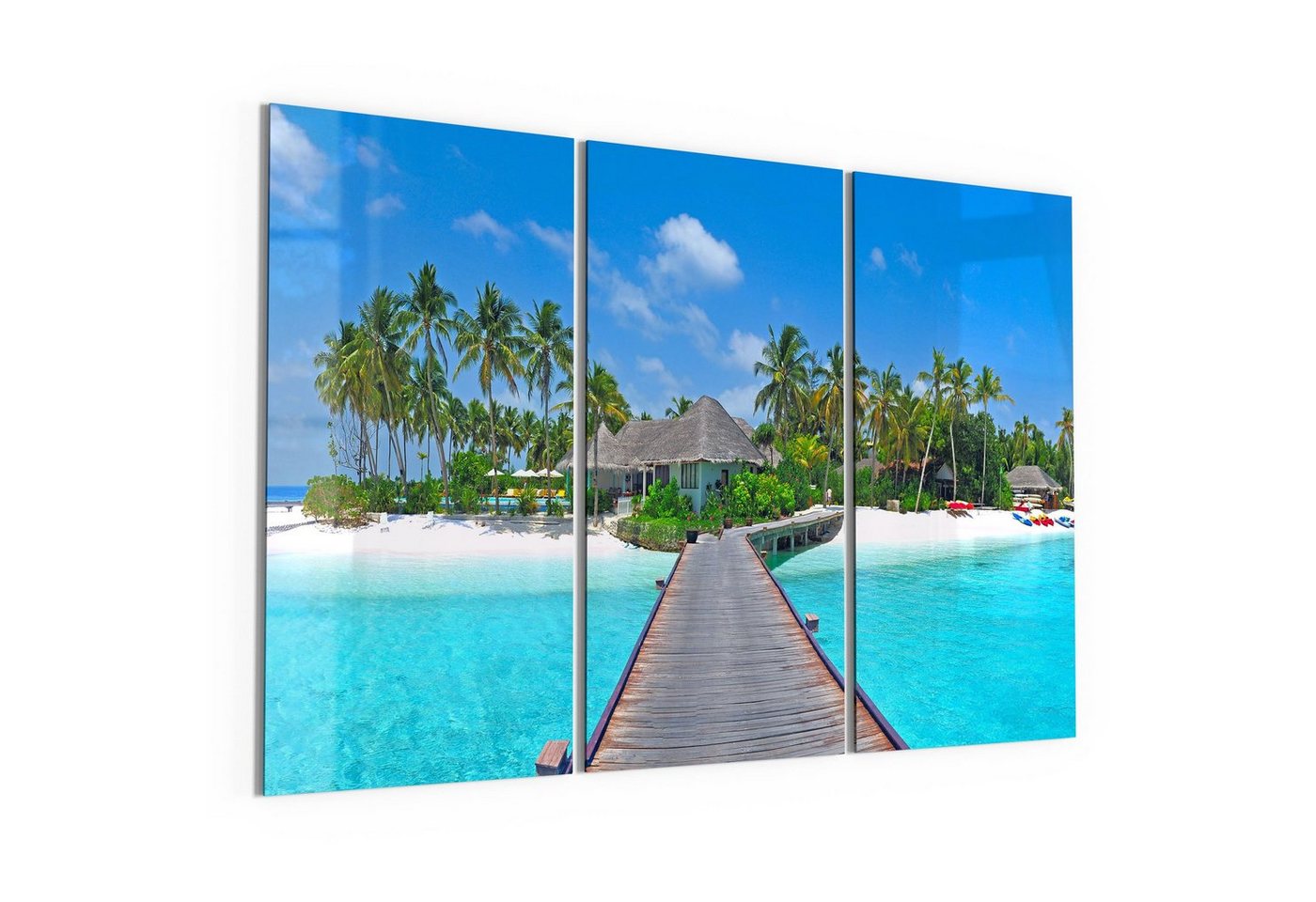 DEQORI Glasbild 'Steg ins Paradies', 'Steg ins Paradies', Glas Wandbild Bild schwebend modern von DEQORI