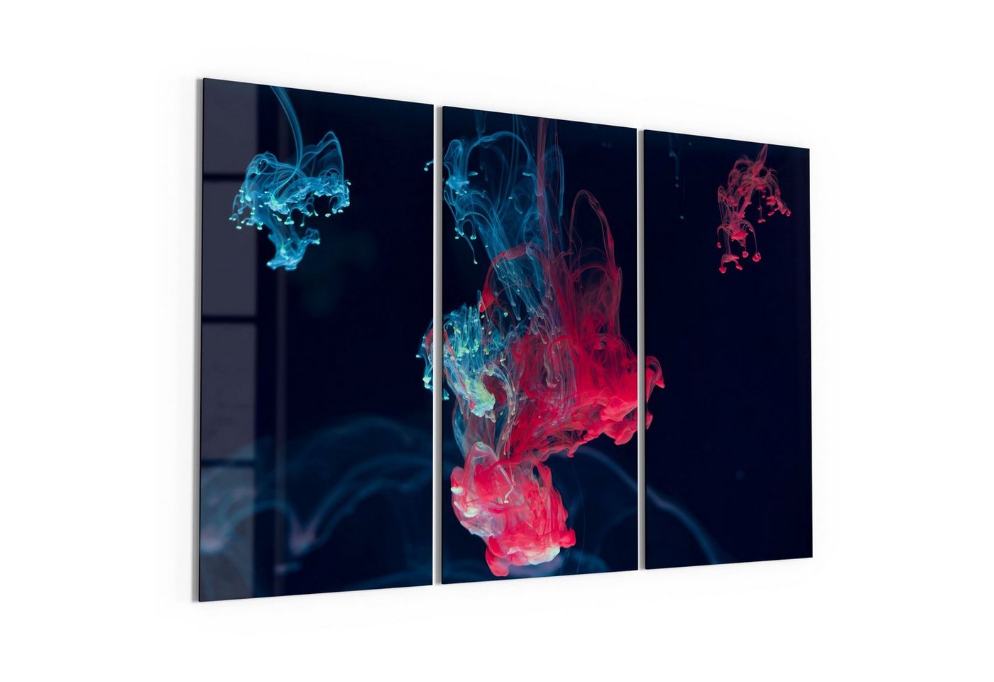 DEQORI Glasbild 'Tintentropfen im Wasser', 'Tintentropfen im Wasser', Glas Wandbild Bild schwebend modern von DEQORI