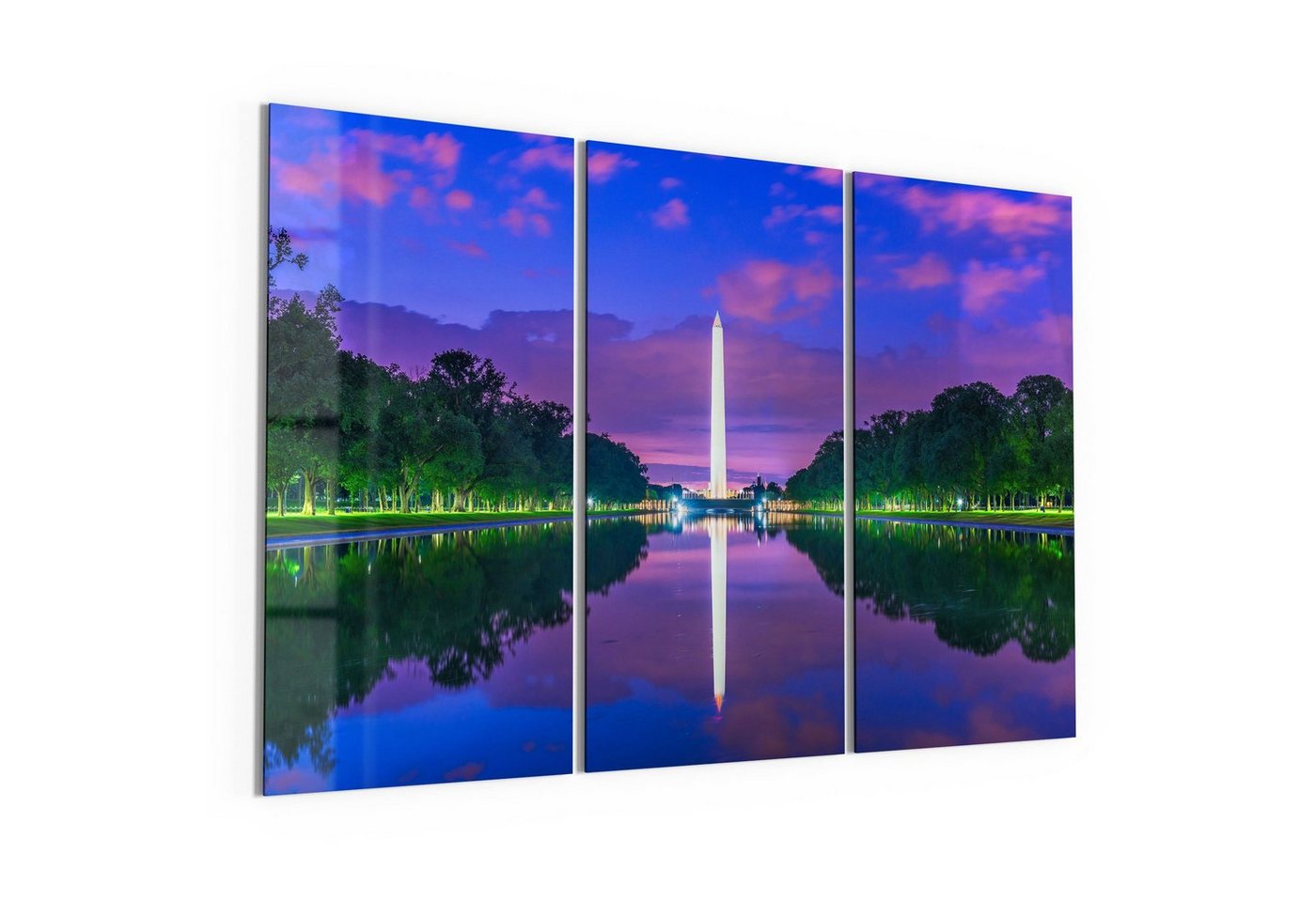 DEQORI Glasbild 'Washington Monument', 'Washington Monument', Glas Wandbild Bild schwebend modern von DEQORI