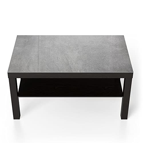 DEQORI Glastisch | schwarz groß 90x50 cm | Motiv Verputzte Steinmauer | ausgefallener Beistelltisch aus Glas | Hochglanz Couchtisch fürs Wohnzimmer | moderner Couch Tisch mit Design von DEQORI