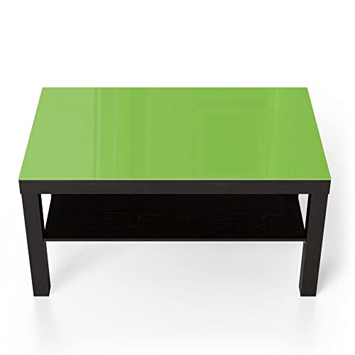DEQORI Glastisch | schwarz groß 90x50 cm | Unifarben - Hellgrün | ausgefallener Beistelltisch aus Glas | Hochglanz Couchtisch fürs Wohnzimmer | moderner Couch Tisch mit Design von DEQORI