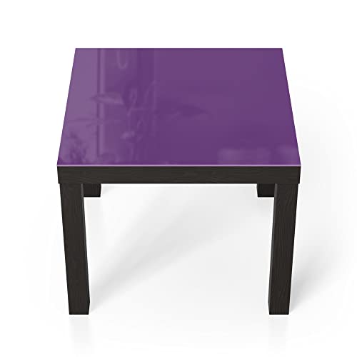 DEQORI Glastisch | schwarz klein 55x55 cm | Unifarben - Violett | ausgefallener Beistelltisch aus Glas | Hochglanz Couchtisch fürs Wohnzimmer | moderner Couch Tisch mit Design von DEQORI