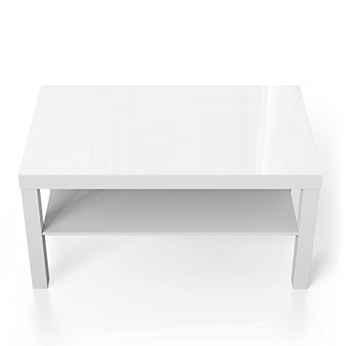 DEQORI Glastisch | weiß groß 90x50 cm | Unifarben - Weiß | ausgefallener Beistelltisch aus Glas | Hochglanz Couchtisch fürs Wohnzimmer | moderner Couch Tisch mit Design von DEQORI
