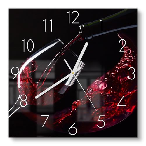 DEQORI Glasuhr | 30x30 cm | Motiv Tanz der Tropfen | ausgefallene leise Design Uhr aus Glas | Wanduhr für Wohnzimmer & Küche | Moderne Hingucker Uhr für die Wand von DEQORI