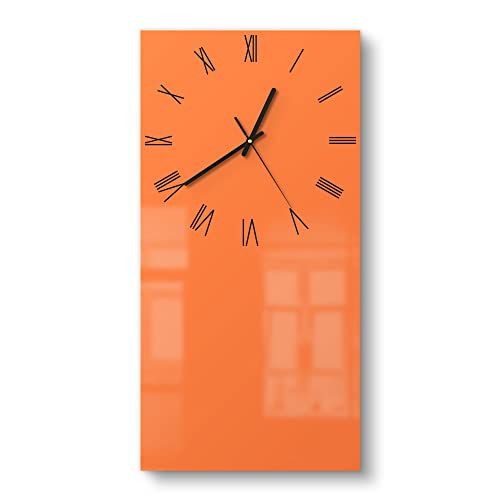 DEQORI Glasuhr | horizontal 30x60 cm | Unifarben - Orange | große XXL Design Uhr aus Glas | leise Wanduhr für Wohnzimmer & Küche | Moderne Hingucker Uhr für die Wand DEQORI Glasuhr | horizontal 30x60 cm | Unifarben - Orange | große XXL Design Uhr aus Glas | leise Wanduhr für Wohnzimmer & Küche | Moderne Hingucker Uhr für die Wand von DEQORI