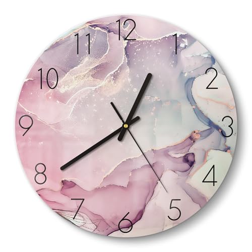 DEQORI Glasuhr | rund Ø 30 cm | Motiv Elegante Farbströme | ausgefallene leise Design Uhr aus Glas | Wanduhr für Wohnzimmer & Küche | Moderne Hingucker Uhr für die Wand DEQORI Glasuhr | rund Ø 30 cm | Motiv Elegante Farbströme | ausgefallene leise Design Uhr aus Glas | Wanduhr für Wohnzimmer & Küche | Moderne Hingucker Uhr für die Wand von DEQORI