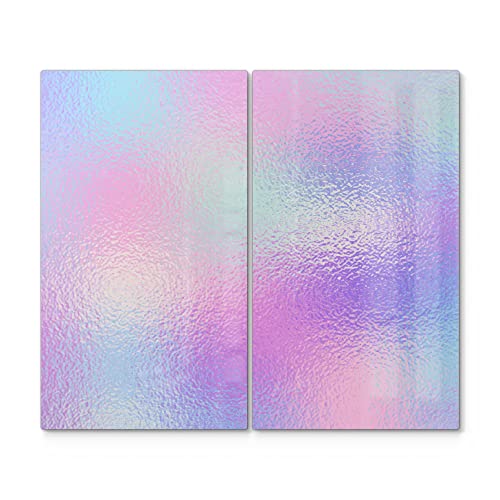DEQORI Herdabdeckplatten Glas | 2er Set 60x52 cm | Motiv "Milchglas vor Pastell" | Ceranfeld Abdeckplatten in Küche | Herd-Abdeckungen universal | Glasplatten & Schneidebretter für Kochplatte von DEQORI