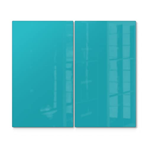 DEQORI Herdabdeckplatten Glas | 2er Set 60x52 cm | Unifarben - Türkis | Ceranfeld Abdeckplatten in Küche | Herd-Abdeckungen universal | Glasplatten & Schneidebretter für Kochplatte DEQORI Herdabdeckplatten Glas | 2er Set 60x52 cm | Unifarben - Türkis | Ceranfeld Abdeckplatten in Küche | Herd-Abdeckungen universal | Glasplatten & Schneidebretter für Kochplatte von DEQORI