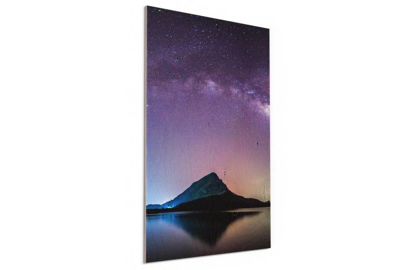 DEQORI Holzbild 'Bergkulisse unter Sternen', Bild auf Holz natürliches Wandbild Kunstdruck modern Wohnzimmer Design DEQORI Holzbild 'Bergkulisse unter Sternen', Bild auf Holz natürliches Wandbild Kunstdruck modern Wohnzimmer Design von DEQORI