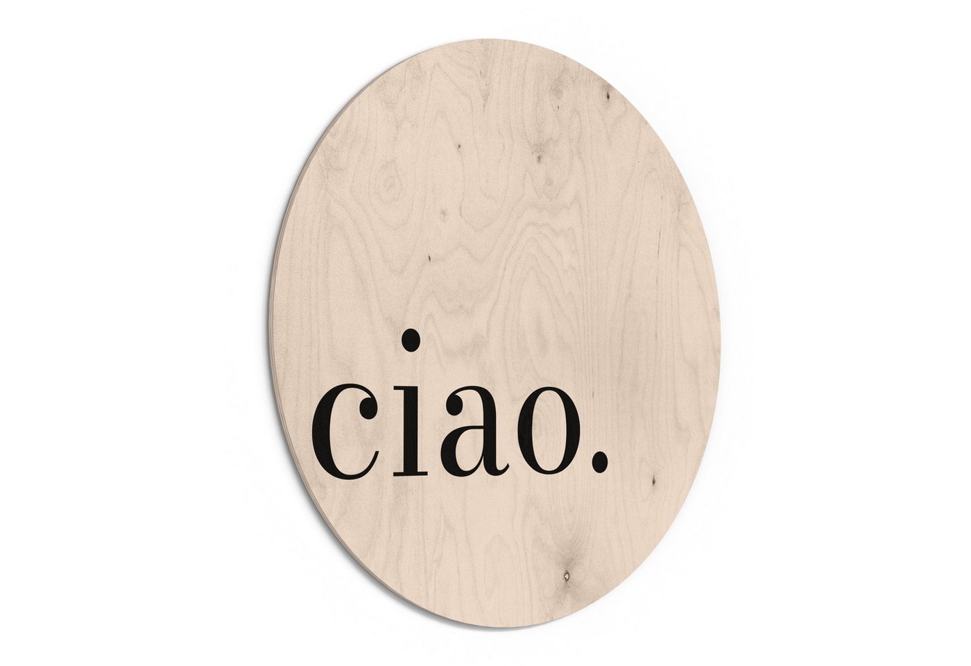 DEQORI Holzbild 'Ciao - Schriftzug', Bild auf Holz natürliches Wandbild Kunstdruck modern Wohnzimmer Design DEQORI Holzbild 'Ciao - Schriftzug', Bild auf Holz natürliches Wandbild Kunstdruck modern Wohnzimmer Design von DEQORI