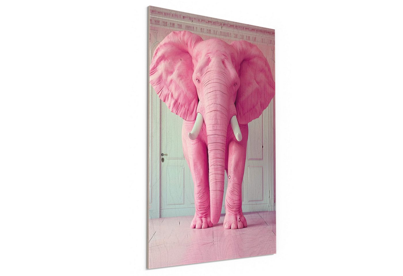 DEQORI Holzbild 'Elefant im Raum', Bild auf Holz natürliches Wandbild Kunstdruck modern Wohnzimmer Design DEQORI Holzbild 'Elefant im Raum', Bild auf Holz natürliches Wandbild Kunstdruck modern Wohnzimmer Design von DEQORI