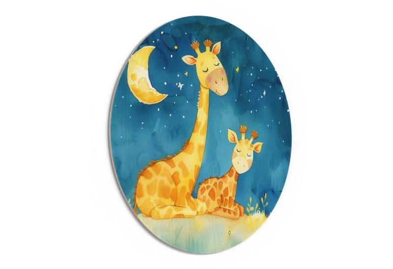 DEQORI Holzbild 'Giraffenträume', Bild auf Holz natürliches Wandbild Kunstdruck modern Wohnzimmer Design DEQORI Holzbild 'Giraffenträume', Bild auf Holz natürliches Wandbild Kunstdruck modern Wohnzimmer Design von DEQORI