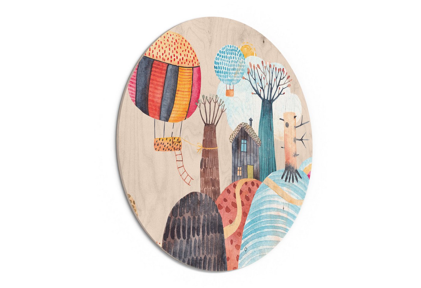 DEQORI Holzbild 'Illustration für Kinder', Bild auf Holz natürliches Wandbild Kunstdruck modern Wohnzimmer Design DEQORI Holzbild 'Illustration für Kinder', Bild auf Holz natürliches Wandbild Kunstdruck modern Wohnzimmer Design von DEQORI