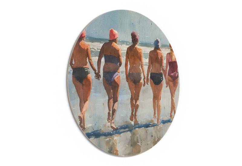 DEQORI Holzbild 'In bester Gesellschaft', Bild auf Holz natürliches Wandbild Kunstdruck modern Wohnzimmer Design DEQORI Holzbild 'In bester Gesellschaft', Bild auf Holz natürliches Wandbild Kunstdruck modern Wohnzimmer Design von DEQORI