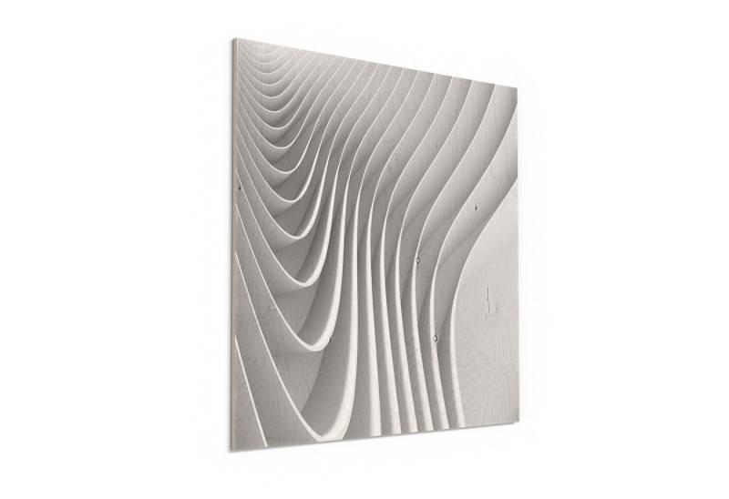 DEQORI Holzbild 'Lamellendesign', Bild auf Holz natürliches Wandbild Kunstdruck modern Wohnzimmer Design von DEQORI