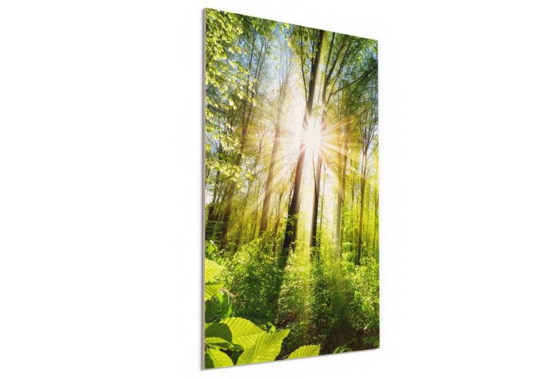 DEQORI Holzbild 'Licht durchdringt Bäume', Bild auf Holz natürliches Wandbild Kunstdruck modern Wohnzimmer Design DEQORI Holzbild 'Licht durchdringt Bäume', Bild auf Holz natürliches Wandbild Kunstdruck modern Wohnzimmer Design von DEQORI