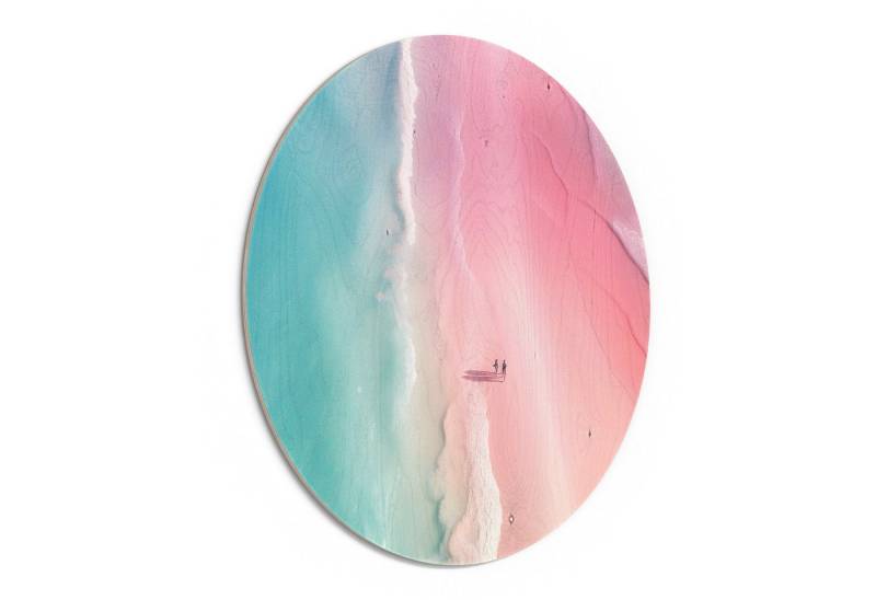 DEQORI Holzbild 'Rosa Strandliebe', Bild auf Holz natürliches Wandbild Kunstdruck modern Wohnzimmer Design DEQORI Holzbild 'Rosa Strandliebe', Bild auf Holz natürliches Wandbild Kunstdruck modern Wohnzimmer Design von DEQORI