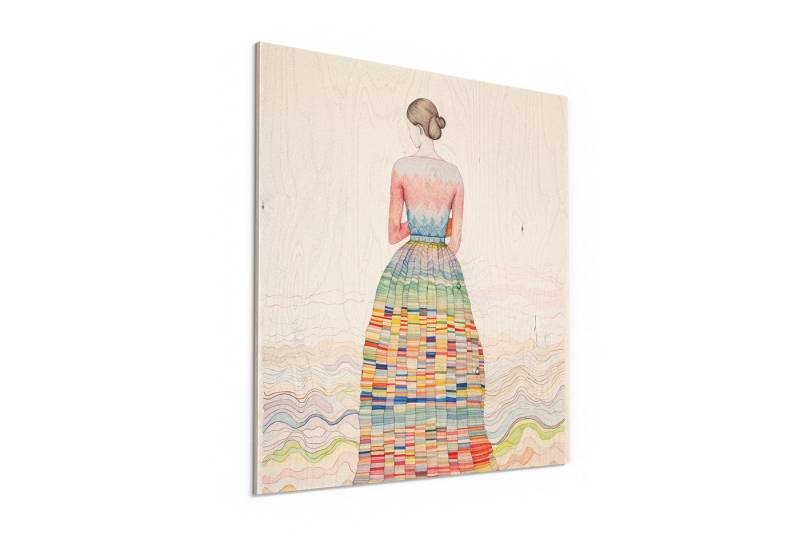 DEQORI Holzbild 'Rückblick in Farbe', Bild auf Holz natürliches Wandbild Kunstdruck modern Wohnzimmer Design DEQORI Holzbild 'Rückblick in Farbe', Bild auf Holz natürliches Wandbild Kunstdruck modern Wohnzimmer Design von DEQORI