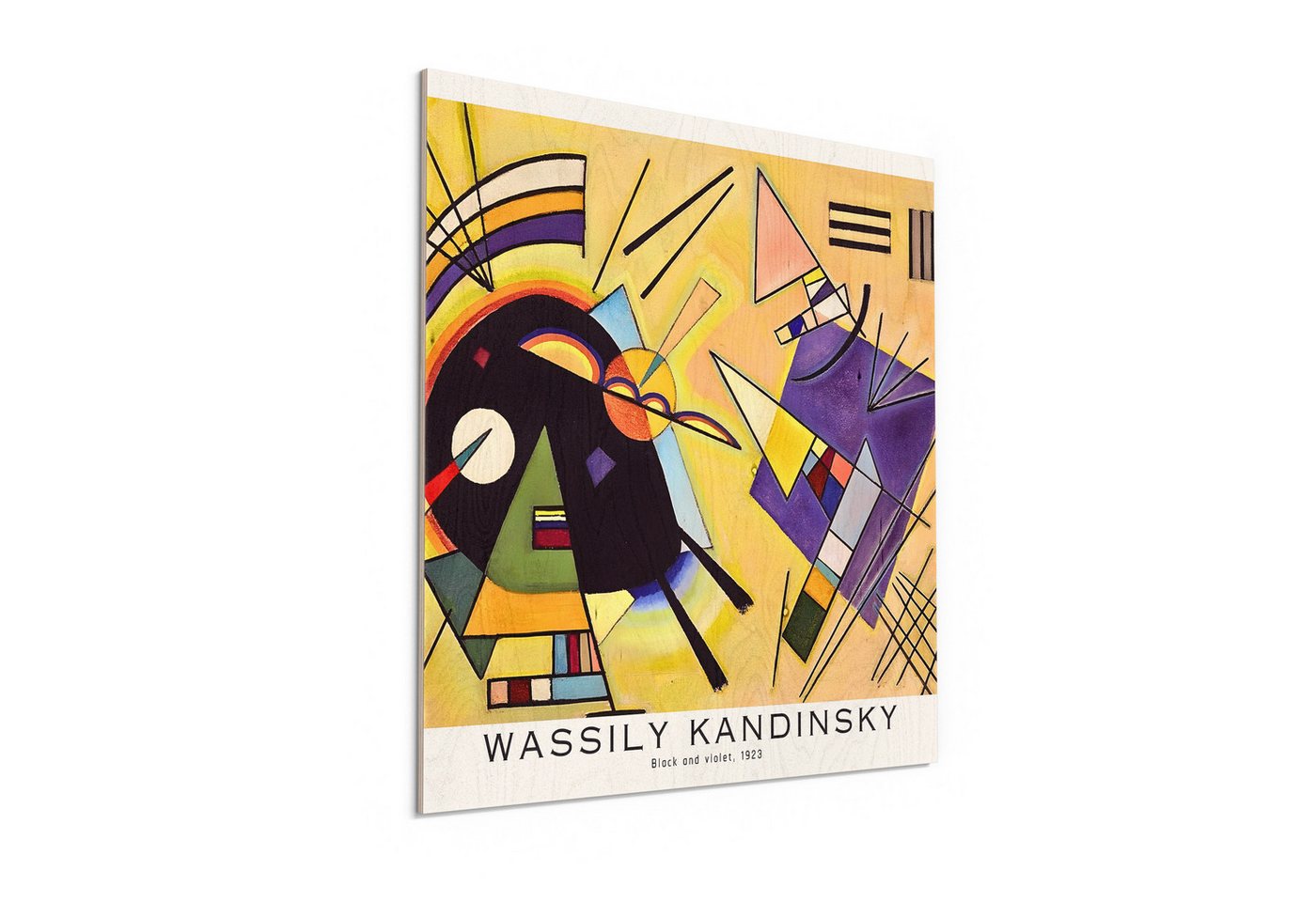 DEQORI Holzbild 'Schwarz und Violett', Bild auf Holz natürliches Wandbild Kunstdruck modern Wohnzimmer Design DEQORI Holzbild 'Schwarz und Violett', Bild auf Holz natürliches Wandbild Kunstdruck modern Wohnzimmer Design von DEQORI