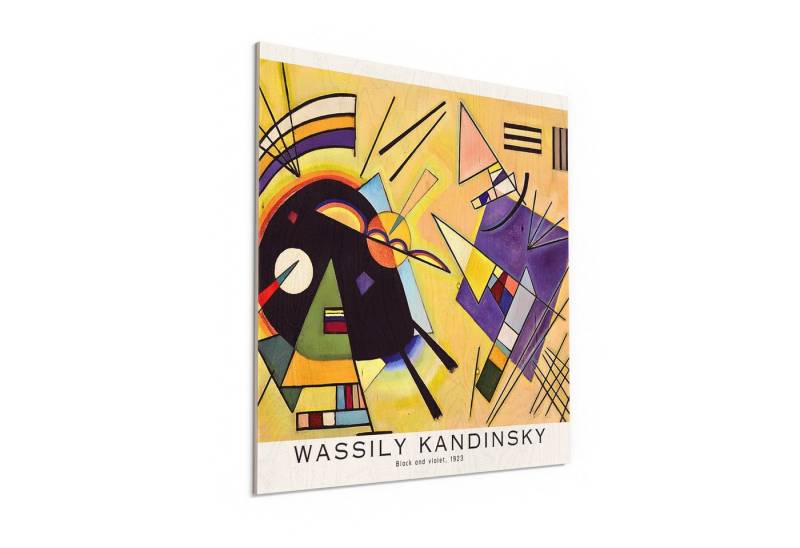 DEQORI Holzbild 'Schwarz und Violett', Bild auf Holz natürliches Wandbild Kunstdruck modern Wohnzimmer Design DEQORI Holzbild 'Schwarz und Violett', Bild auf Holz natürliches Wandbild Kunstdruck modern Wohnzimmer Design von DEQORI