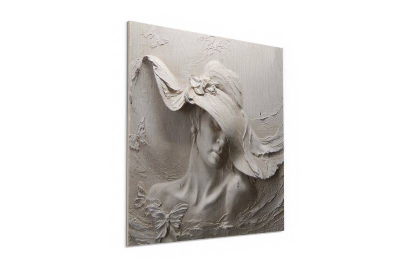 DEQORI Holzbild 'Skulptur einer Lady', Bild auf Holz natürliches Wandbild Kunstdruck modern Wohnzimmer Design von DEQORI