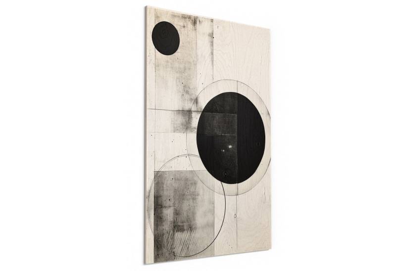 DEQORI Holzbild 'Sphärische Balance', Bild auf Holz natürliches Wandbild Kunstdruck modern Wohnzimmer Design von DEQORI