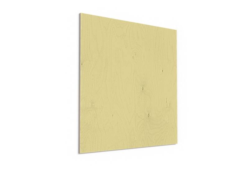 DEQORI Holzbild 'Unifarben - Beige', Bild auf Holz natürliches Wandbild Kunstdruck modern Wohnzimmer Design von DEQORI