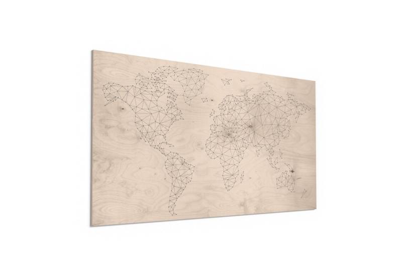 DEQORI Holzbild 'Vernetzte Welt', Bild auf Holz natürliches Wandbild Kunstdruck modern Wohnzimmer Design DEQORI Holzbild 'Vernetzte Welt', Bild auf Holz natürliches Wandbild Kunstdruck modern Wohnzimmer Design von DEQORI