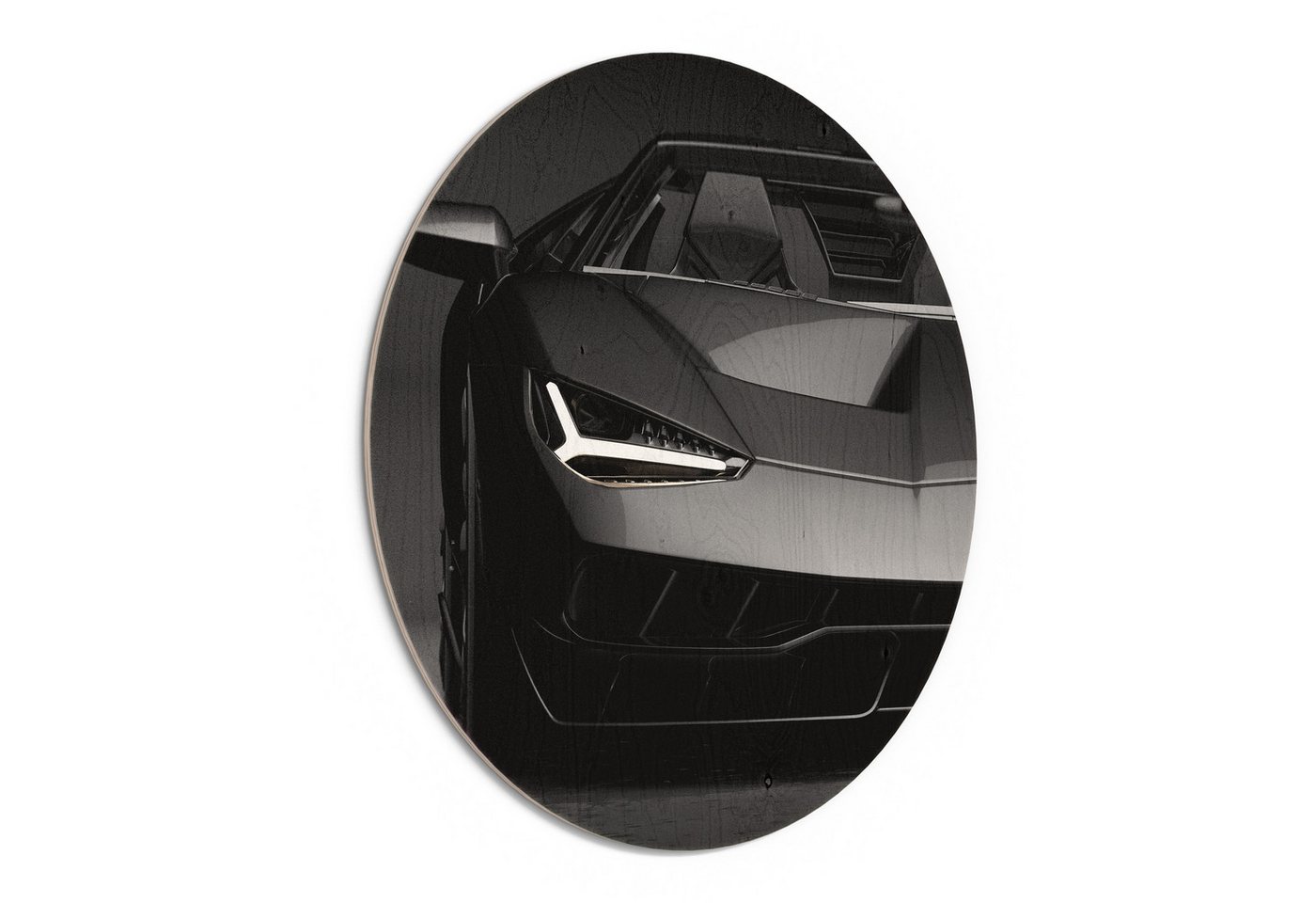 DEQORI Holzbild 'Vorderansicht Sportwagen', Bild auf Holz natürliches Wandbild Kunstdruck modern Wohnzimmer Design DEQORI Holzbild 'Vorderansicht Sportwagen', Bild auf Holz natürliches Wandbild Kunstdruck modern Wohnzimmer Design von DEQORI