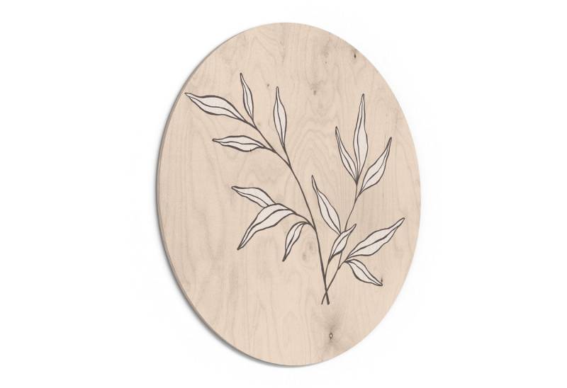 DEQORI Holzbild 'Zartes Blattwerk', Bild auf Holz natürliches Wandbild Kunstdruck modern Wohnzimmer Design DEQORI Holzbild 'Zartes Blattwerk', Bild auf Holz natürliches Wandbild Kunstdruck modern Wohnzimmer Design von DEQORI