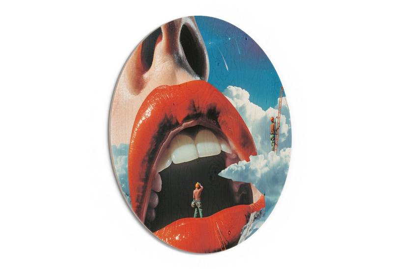 DEQORI Holzbild 'Zwischen Nase und Neuland', Bild auf Holz natürliches Wandbild Kunstdruck modern Wohnzimmer Design DEQORI Holzbild 'Zwischen Nase und Neuland', Bild auf Holz natürliches Wandbild Kunstdruck modern Wohnzimmer Design von DEQORI