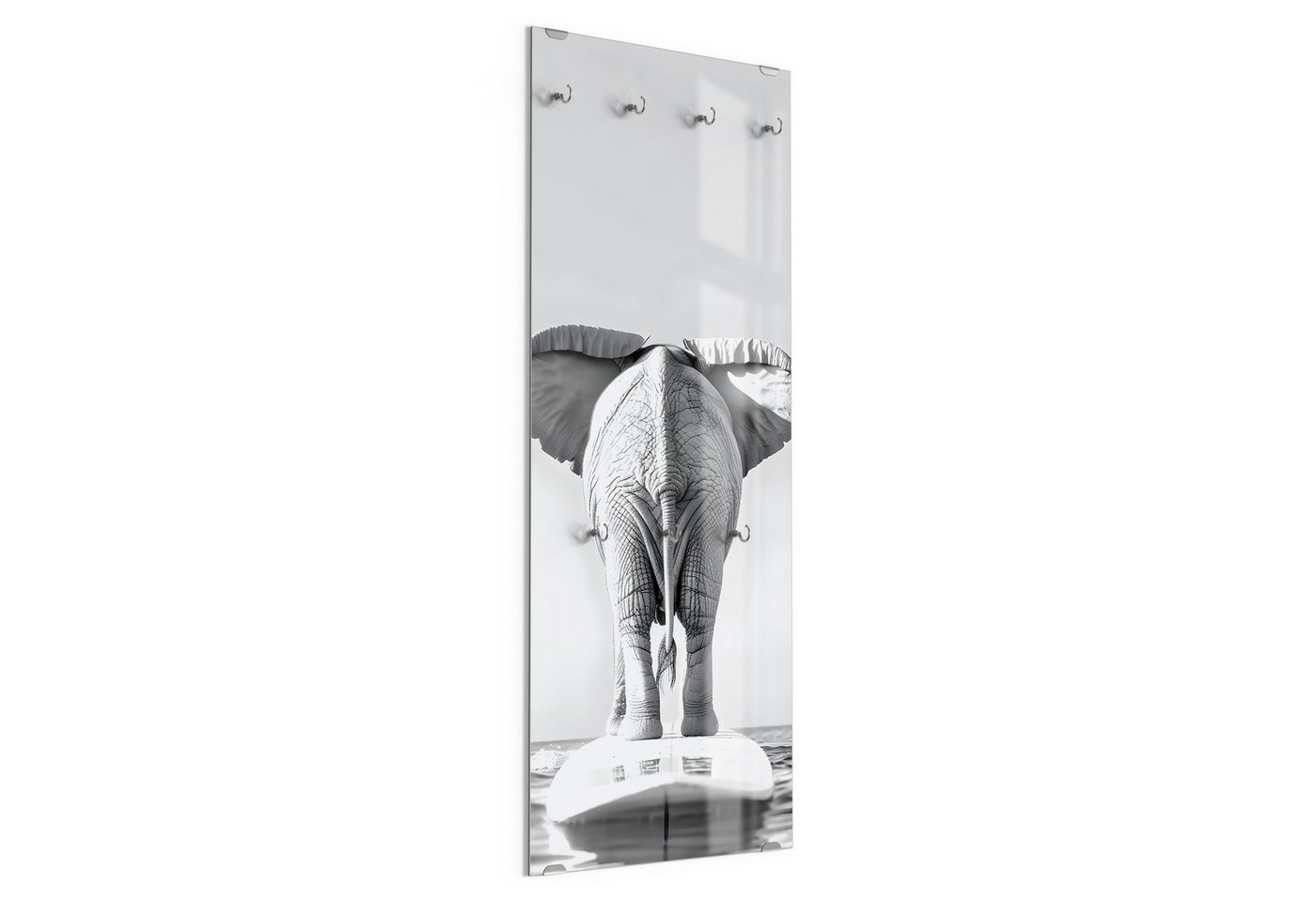 DEQORI Kleiderhaken 'Elefant auf Kurs', Glas Garderobe hängend Flur Jackenhalter modern Wandgarderobe Haken DEQORI Kleiderhaken 'Elefant auf Kurs', Glas Garderobe hängend Flur Jackenhalter modern Wandgarderobe Haken von DEQORI