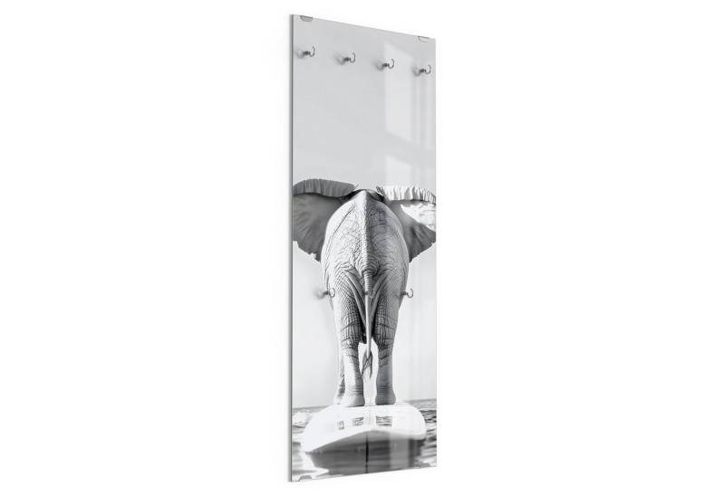 DEQORI Kleiderhaken 'Elefant auf Kurs', Glas Garderobe hängend Flur Jackenhalter modern Wandgarderobe Haken von DEQORI