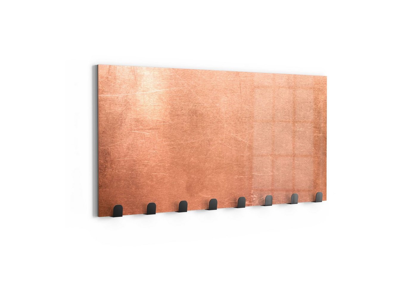 DEQORI Kleiderhaken 'Kupferplatte mit Kratzern', Glas Garderobe Paneel magnetisch beschreibbar von DEQORI
