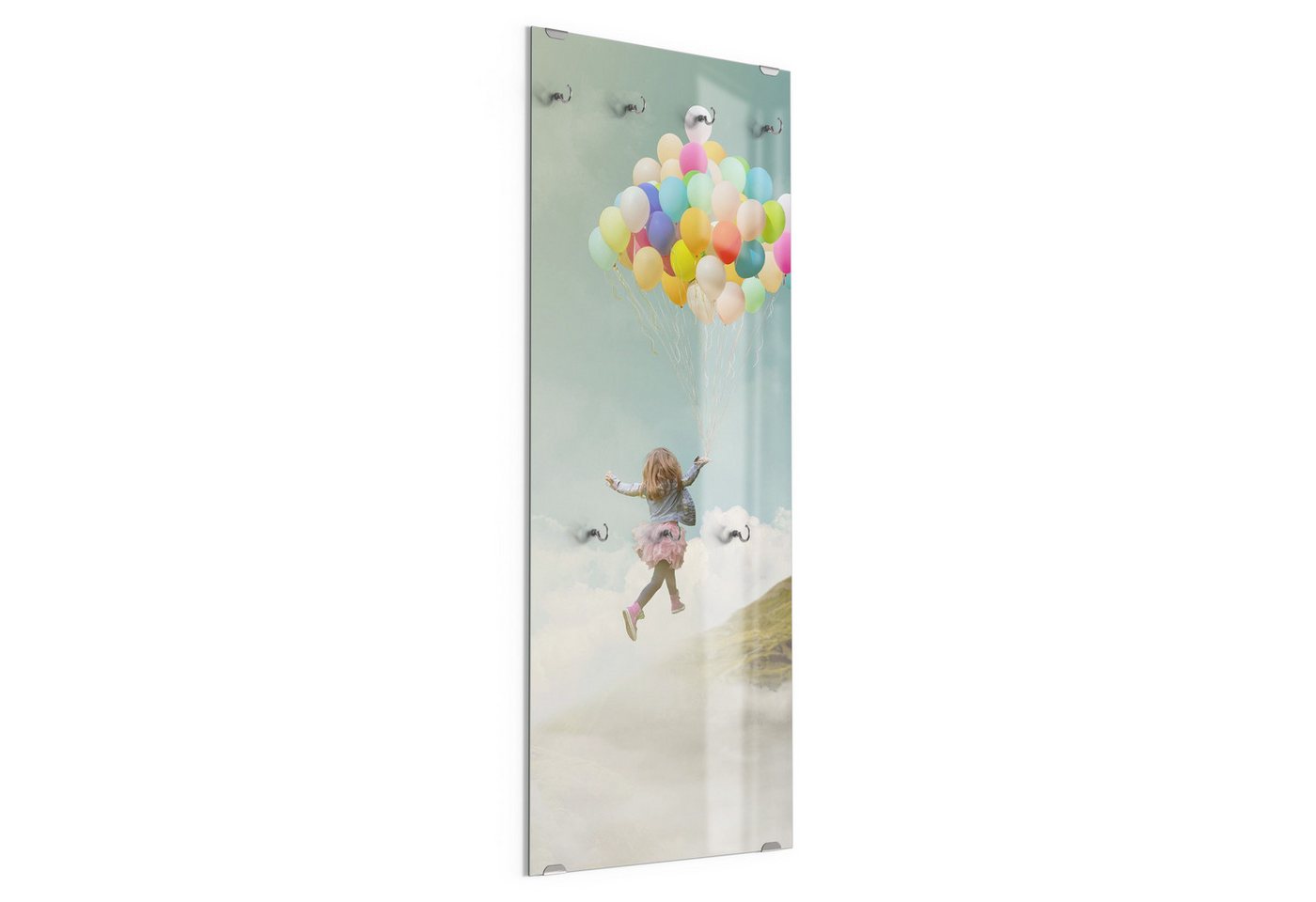 DEQORI Kleiderhaken 'Mädchen an Luftballons', Glas Garderobe hängend Flur Jackenhalter modern Wandgarderobe Haken DEQORI Kleiderhaken 'Mädchen an Luftballons', Glas Garderobe hängend Flur Jackenhalter modern Wandgarderobe Haken von DEQORI