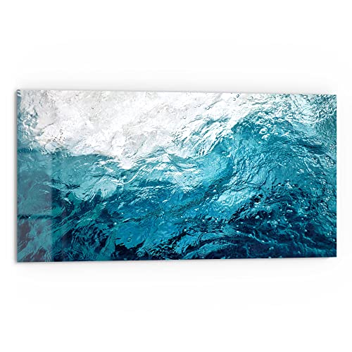 DEQORI Küchenrückwand Glas | Motiv Blick durch Wellen | 80x40 cm | Bad- oder Herd-Rückwand | Herdblende Spritzschutz für Küche & Badezimmer | Moderne Deko für Fliesenspiegel von DEQORI