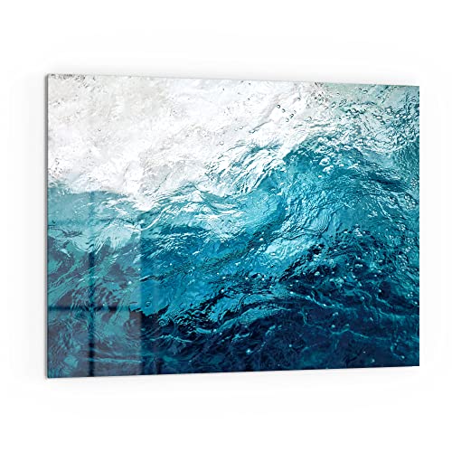 DEQORI Küchenrückwand Glas | Motiv Blick durch Wellen | 80x60 cm | Bad- oder Herd-Rückwand | Herdblende Spritzschutz für Küche & Badezimmer | Moderne Deko für Fliesenspiegel von DEQORI