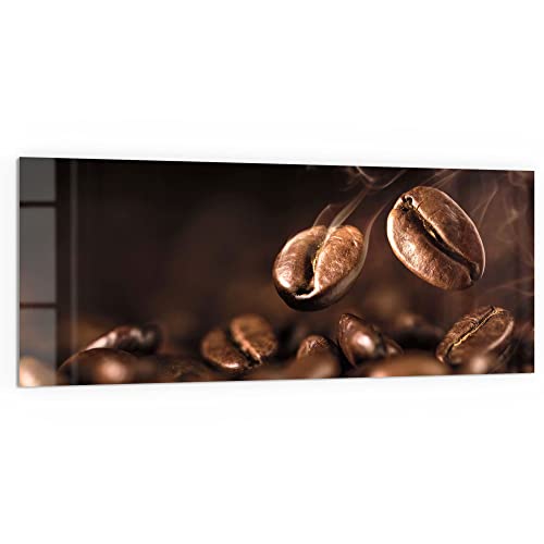 DEQORI Küchenrückwand Glas | Motiv Duftende Kaffeebohnen | 125x50 cm | Bad- oder Herd-Rückwand | Herdblende Spritzschutz für Küche & Badezimmer | Moderne Deko für Fliesenspiegel von DEQORI