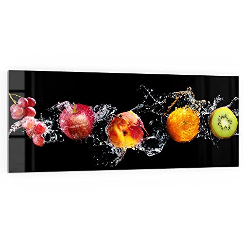 DEQORI Küchenrückwand Glas | Motiv Obst abwaschen | 125x50 cm | Bad- oder Herd-Rückwand | Herdblende Spritzschutz für Küche & Badezimmer | Moderne Deko für Fliesenspiegel von DEQORI