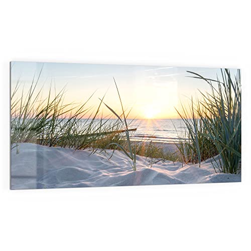 DEQORI Küchenrückwand Glas | Motiv Ostsee Sonnenuntergang | 100x50 cm | Bad- oder Herd-Rückwand | Herdblende Spritzschutz für Küche & Badezimmer | Moderne Deko für Fliesenspiegel von DEQORI