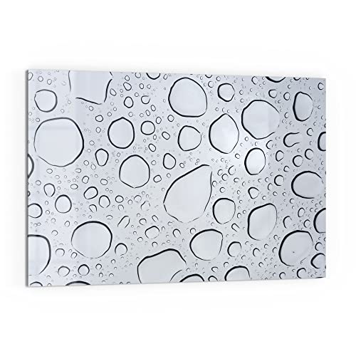 DEQORI Küchenrückwand Glas | Motiv Wassertropfenmuster | 60x40 cm | Bad- oder Herd-Rückwand | Herdblende Spritzschutz für Küche & Badezimmer | Moderne Deko für Fliesenspiegel von DEQORI